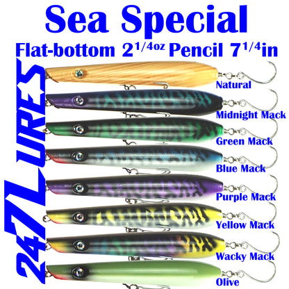 24/7 Lures - Sea Special Flat-Bottom Pencil Popper - 7.25